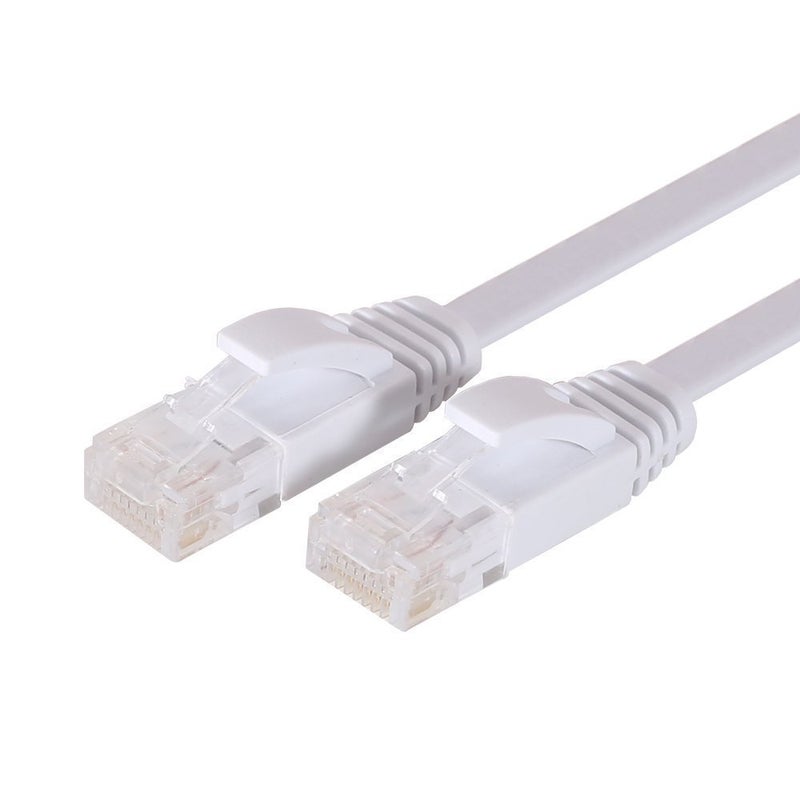 BUSOHE Cat6 Ethernet Cable 6FT 2Pack White, Cat-6 Flat RJ45 Computer Internet LAN Network Ethernet Patch Cable Cord - 6 Feet - Image 2